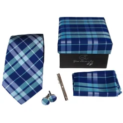 Coffret Cravates E.G. Cravates E.G. - Tartan Tie - Blue Navy - Avvenice