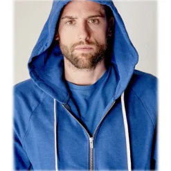 Cruna - Bel Air Sweatshirt in Cotton and Cashmere - 386 - Royal Blue - Handmade in Italy - Luxury High Quality Sweatshirt - Avvenice^ Tops