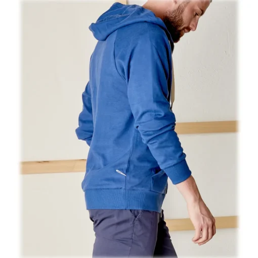 Cruna - Bel Air Sweatshirt in Cotton and Cashmere - 386 - Royal Blue - Handmade in Italy - Luxury High Quality Sweatshirt - Avvenice^ Tops
