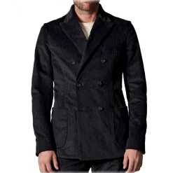 Cruna - Chelsea Jacket in Corduroy - 611 - Night Blue - Handmade in Italy - Luxury High Quality Jacket - Avvenice^ Jackets