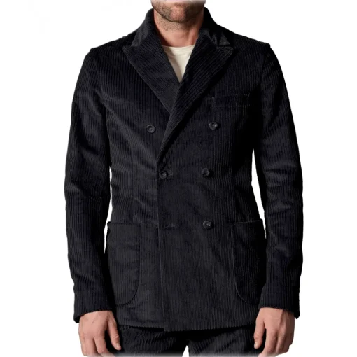Cruna - Chelsea Jacket in Corduroy - 611 - Night Blue - Handmade in Italy - Luxury High Quality Jacket - Avvenice^ Jackets