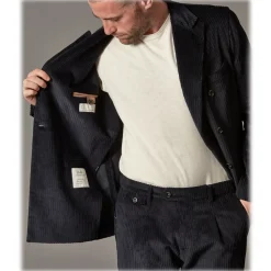 Cruna - Chelsea Jacket in Corduroy - 611 - Night Blue - Handmade in Italy - Luxury High Quality Jacket - Avvenice^ Jackets