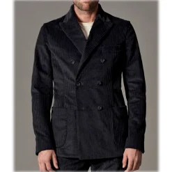 Cruna - Chelsea Jacket in Corduroy - 611 - Night Blue - Handmade in Italy - Luxury High Quality Jacket - Avvenice^ Jackets