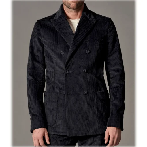Cruna - Chelsea Jacket in Corduroy - 611 - Night Blue - Handmade in Italy - Luxury High Quality Jacket - Avvenice^ Jackets
