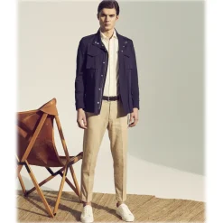 Cruna - Marais Trousers in Linen - 540 - ECRU - Handmade in Italy - Luxury High Quality Pants - Avvenice^ Trousers