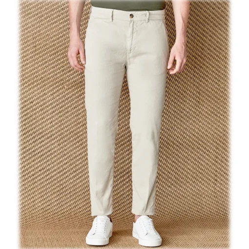 Cruna - Marais Trousers in Linen - 540 - ECRU - Handmade in Italy - Luxury High Quality Pants - Avvenice^ Trousers