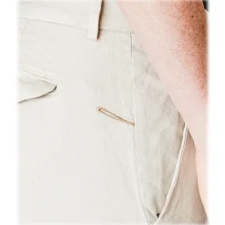 Cruna - Marais Trousers in Linen - 540 - ECRU - Handmade in Italy - Luxury High Quality Pants - Avvenice^ Trousers