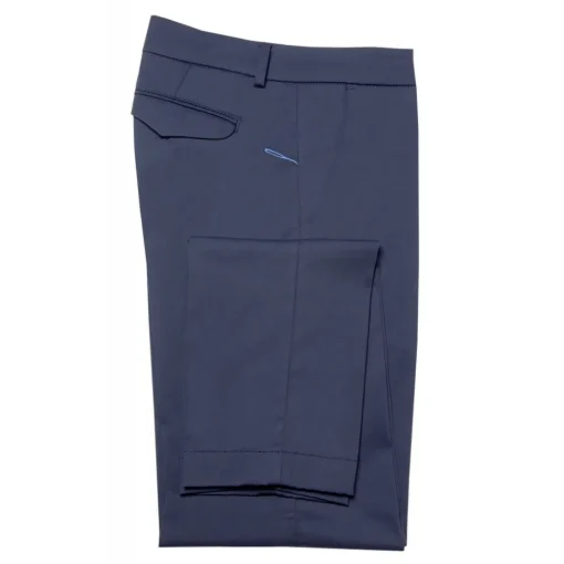 Cruna - Marais Trousers in Cotton - 510 - Blue - Handmade in Italy - Luxury High Quality Pants - Avvenice^ Trousers