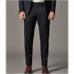 Cruna - Marais Trousers in Tech Wool - 648 - Night Blue - Handmade in Italy - Luxury High Quality Pants - Avvenice^ Trousers