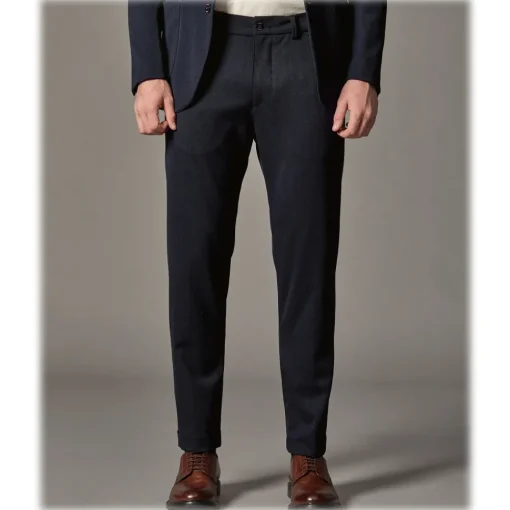 Cruna - Marais Trousers in Tech Wool - 648 - Night Blue - Handmade in Italy - Luxury High Quality Pants - Avvenice^ Trousers