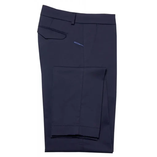 Cruna - Marais Trousers in Cotton - 566 - Navy - Handmade in Italy - Luxury High Quality Pants - Avvenice