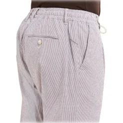 Cruna - Mitte Trousers - 1512 - Chocolate - Handmade in Italy - Luxury High Quality Collection - Avvenice