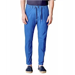 Cruna - Mitte Trousers in Cotton - 511 - Royal - Handmade in Italy - Luxury High Quality Pants - Avvenice^ Trousers