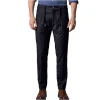 Cruna - Mitte Trousers in Wool Flannel - 628 - Night Blue - Handmade in Italy - Luxury High Quality Pants - Avvenice^ Trousers