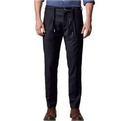 Cruna - Mitte Trousers in Wool Flannel - 628 - Night Blue - Handmade in Italy - Luxury High Quality Pants - Avvenice^ Trousers