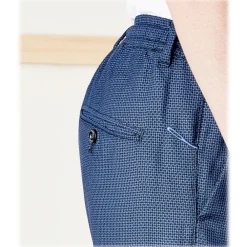 Cruna - Mitte Trousers in Fresh Wool - 562 - Navy - Handmade in Italy - Luxury High Quality Pants - Avvenice^ Trousers