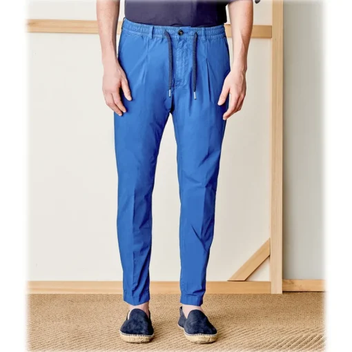 Cruna - Mitte Trousers in Cotton - 511 - Royal - Handmade in Italy - Luxury High Quality Pants - Avvenice^ Trousers