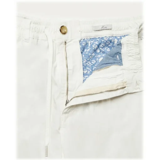 Cruna - Mitte Trousers in Cotton - 511 - Off White - Handmade in Italy - Luxury High Quality Pants - Avvenice