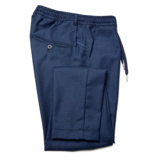 Cruna - Mitte Trousers in Fresh Wool - 562 - Navy - Handmade in Italy - Luxury High Quality Pants - Avvenice^ Trousers