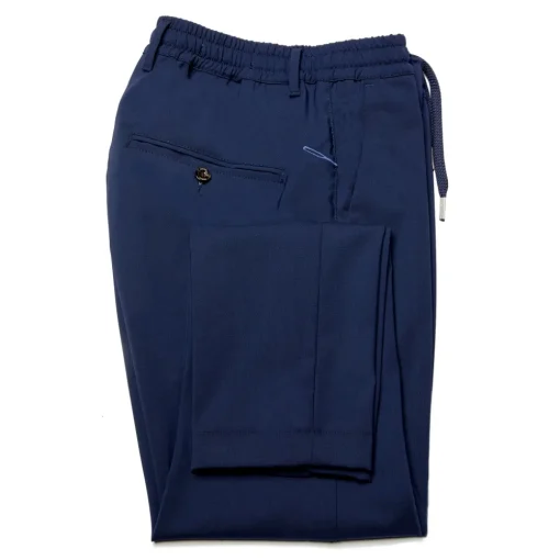 Cruna - Mitte Trousers in Fresh Wool - 560 - Navy - Handmade in Italy - Luxury High Quality Pants - Avvenice^ Trousers