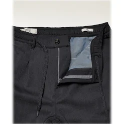 Cruna - Mitte Trousers in Wool Flannel - 628 - Night Blue - Handmade in Italy - Luxury High Quality Pants - Avvenice^ Trousers