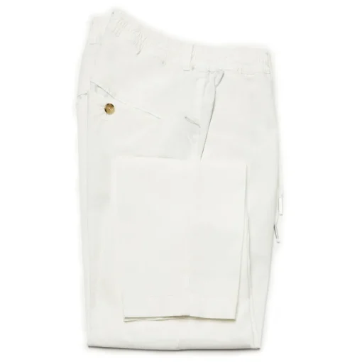 Cruna - Mitte Trousers in Cotton - 511 - Off White - Handmade in Italy - Luxury High Quality Pants - Avvenice