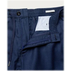 Cruna - Mitte Trousers in Fresh Wool - 562 - Navy - Handmade in Italy - Luxury High Quality Pants - Avvenice^ Trousers