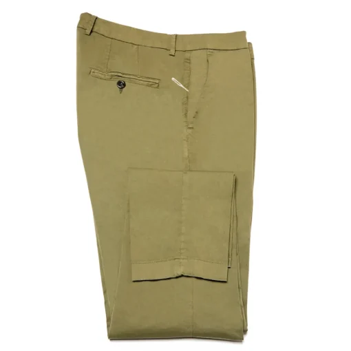 Cruna - New Town Trousers in Cotton - 522 - Army - Handmade in Italy - Luxury High Quality Pants - Avvenice^ Trousers
