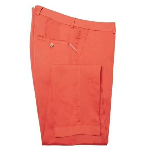 Cruna - New Town Trousers in Cotton - 520 - Red - Handmade in Italy - Luxury High Quality Pants - Avvenice^ Trousers
