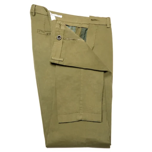Cruna - New Town Trousers in Cotton - 522 - Army - Handmade in Italy - Luxury High Quality Pants - Avvenice^ Trousers