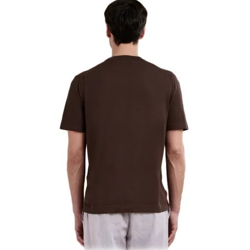 Cruna - Nizza Knitted T-Shirt - 1531 - Dark Brown - Handmade in Italy - Luxury High Quality Collection - Avvenice^ T-shirt