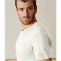 Cruna - Nizza T-Shirt - 573 - Off White - Handmade in Italy - Luxury High Quality T-Shirt - Avvenice