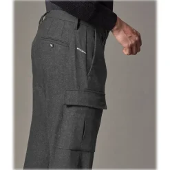 Cruna - Raval Cargo Wool Trousers - 476 - Anthracite - Handmade in Italy - Luxury High Quality Pants - Avvenice^ Trousers