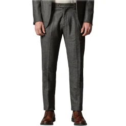 Cruna - Raval Trousers in Herringbone Wool - 478 - Grey - Handmade in Italy - Luxury High Quality Pants - Avvenice^ Trousers