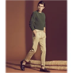 Cruna - Raval Trousers in Cotton - 536 - Terra - Handmade in Italy - Luxury High Quality Pants - Avvenice^ Trousers
