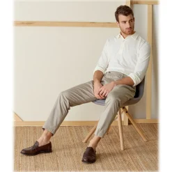 Cruna - Raval Trousers in Cotton - 520 - Beige - Handmade in Italy - Luxury High Quality Pants - Avvenice^ Trousers