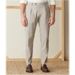 Cruna - Raval Trousers in Cotton - 520 - Beige - Handmade in Italy - Luxury High Quality Pants - Avvenice^ Trousers