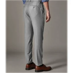 Cruna - Raval Trousers in Wool Flannel - 628 - Rock Gray - Handmade in Italy - Luxury High Quality Pants - Avvenice