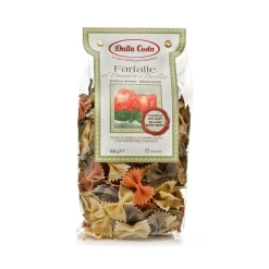 Dalla Costa Alimentare Dalla Costa - Tricolor Farfalle with Tomato and Basil - Italian Artisan Pasta - Avvenice