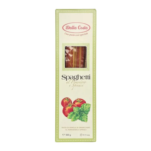 Dalla Costa Alimentare Dalla Costa - Tricolor Spaghetti with Spinach and Tomato - Italian Artisan Pasta - Avvenice
