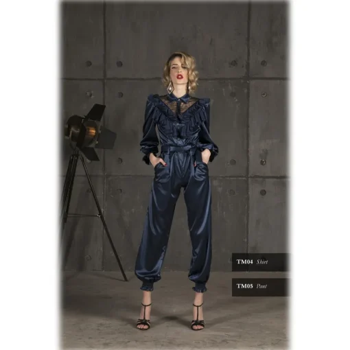 Danilo Forestieri - High-Waisted Silk Trousers - Haute Couture Made in Italy - Luxury Exclusive Collection - Avvenice^ Trousers | Dresses