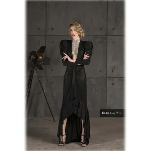 Danilo Forestieri - Long Dress in Lame Jersey - Haute Couture Made in Italy - Luxury Exclusive Collection - Avvenice^ Dresses