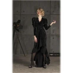 Danilo Forestieri - Long Dress in Animalier Velvet - Dress - Haute Couture Made in Italy - Luxury Exclusive Collection - Avvenice^ Dresses