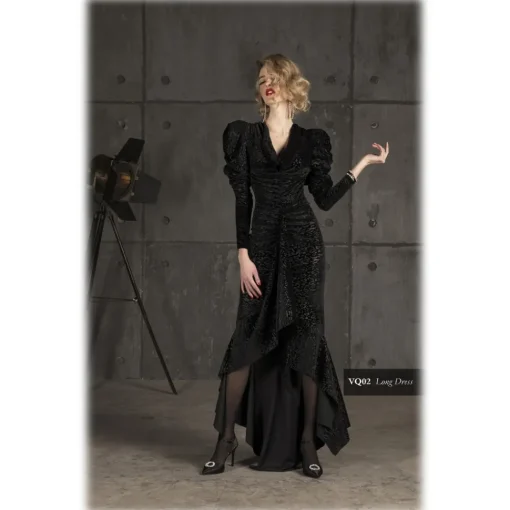 Danilo Forestieri - Long Dress in Animalier Velvet - Dress - Haute Couture Made in Italy - Luxury Exclusive Collection - Avvenice^ Dresses