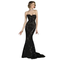 Danilo Forestieri - Long Mermaid Dress Mounted - Haute Couture Made in Italy - Luxury Exclusive Collection - Avvenice