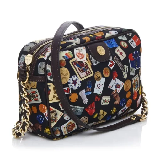 Divo Diva - Las Vegas - Dark Black - Leather Handbag - Made in Italy - Life is a Game Collection - Luxury High Quality - Avvenice^ Bags