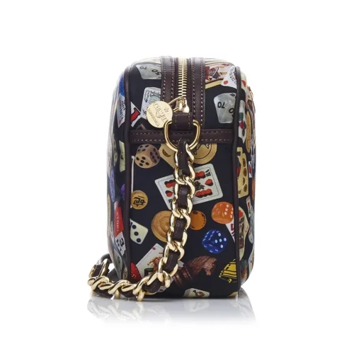 Divo Diva - Las Vegas - Dark Black - Leather Handbag - Made in Italy - Life is a Game Collection - Luxury High Quality - Avvenice^ Bags