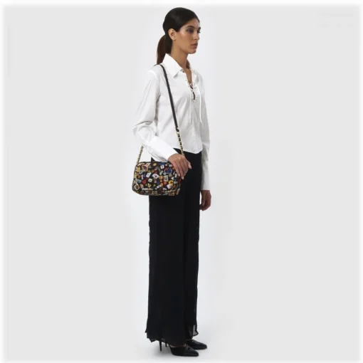 Divo Diva - Las Vegas - Dark Black - Leather Handbag - Made in Italy - Life is a Game Collection - Luxury High Quality - Avvenice^ Bags
