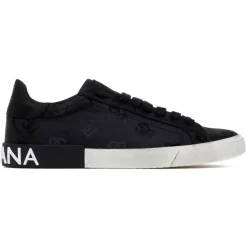 Dolce & Gabbana Dolce & Gabbana - Black Cordura Portofino Vintage Sneakers - Dolce & Gabbana Exclusive Luxury Collection - Avvenice^ Shoes