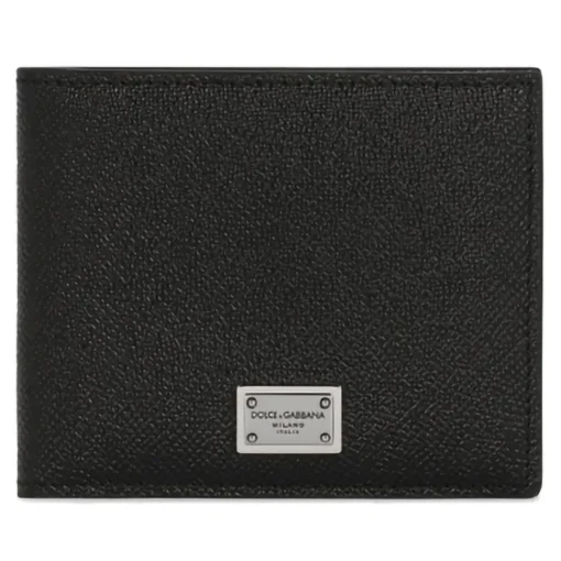 Dolce & Gabbana Dolce & Gabbana - Black and White Calf Leather Logo Print Wallet - Dolce & Gabbana Exclusive Luxury Collection - Avvenice